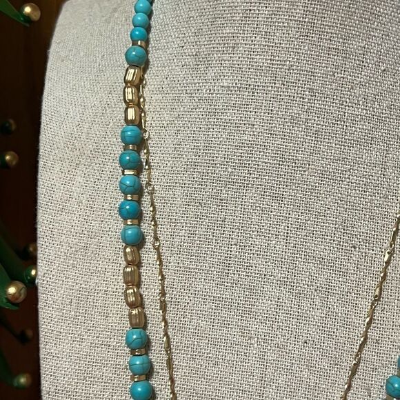 NWT Patricia Nash Double Mod Short Multi Strand Necklace - Egyptian Gold - Picture 3 of 8